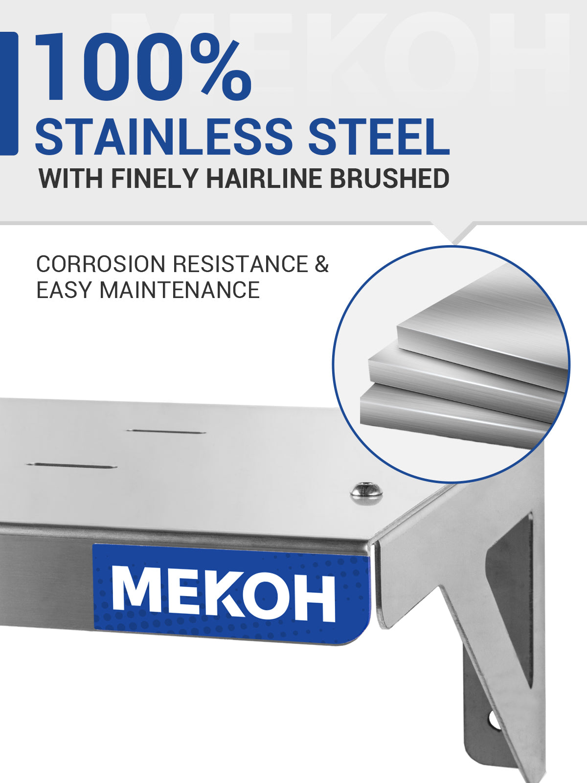MEKOH Wall Mount Pressure Washer Shelf 20" x 10" - Stainless Steel Pressure Washer Organizer for Garage & Workshop - Heavy Duty Power Washer Storage Rack - Fits Electric Pressure Washers