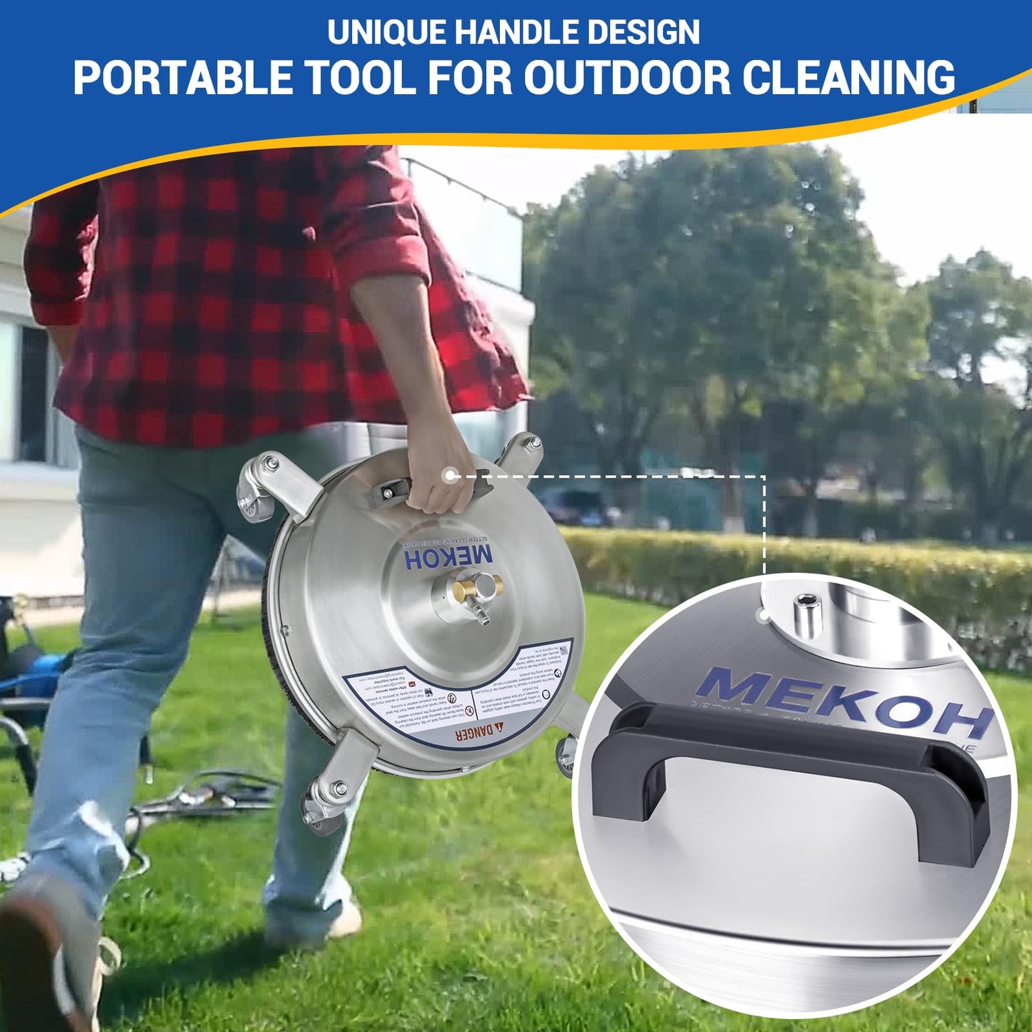 MEKOH 14 inches pressure washer surface cleaner 4500PSI
