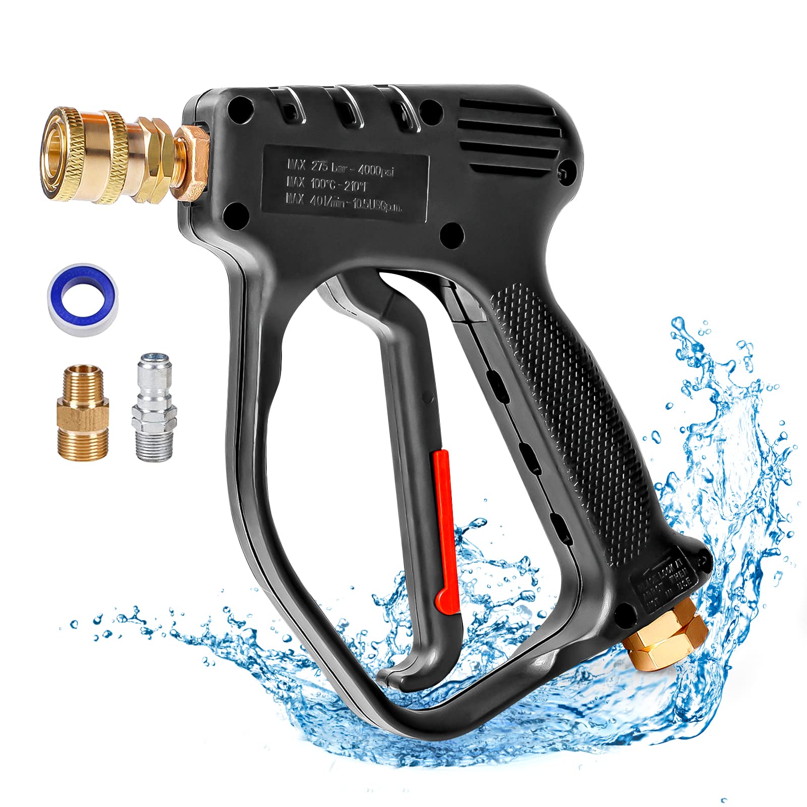 Power factory washer gun with hose