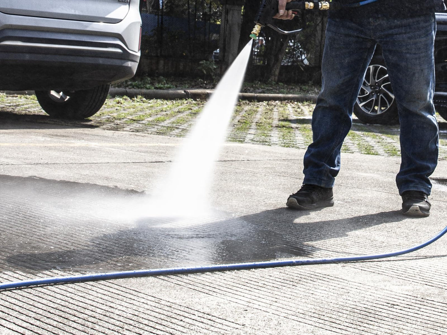 MEKOH 32FT Pressure Washer Hose 1/4", 3500 PSI Kink Resistant Power Washer Hose with M22 Brass Fittings, High Pressure Replacement Hose Extension for Car Wash, Driveway, Patio, Garden Cleaning