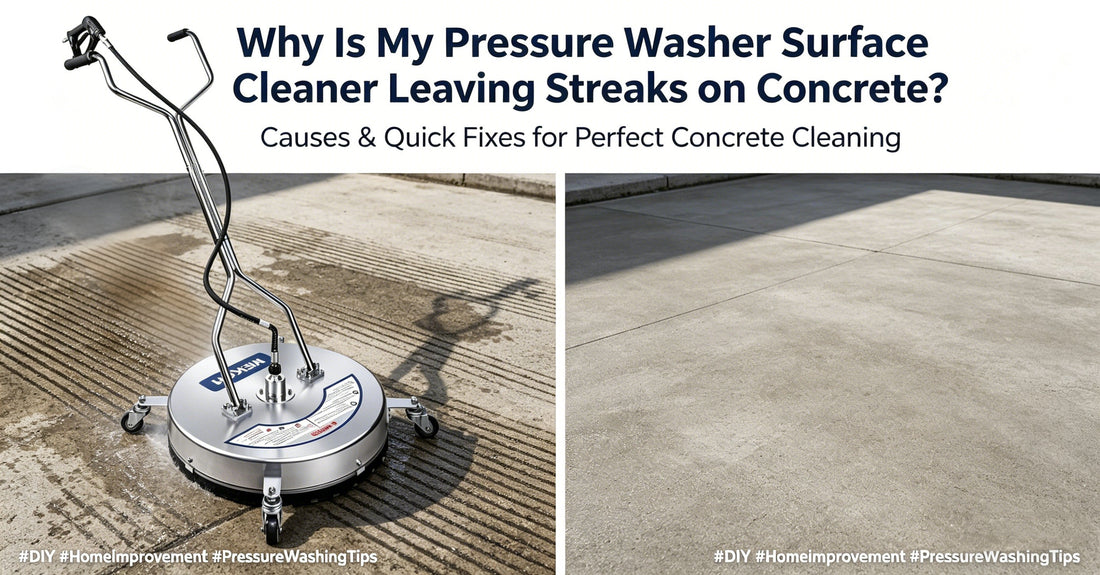 Why is my pressure washer surface cleaner leaving streaks on conctrete