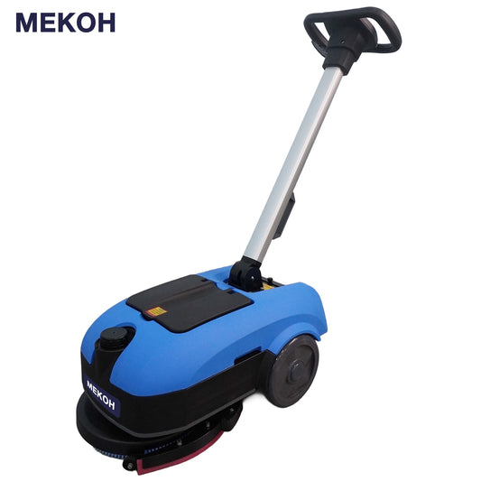MEKOH Portable Walk-Behind Floor Scrubber – Automatic Commercial Cleaning Machine with 360° Self-Rotating Squeegee