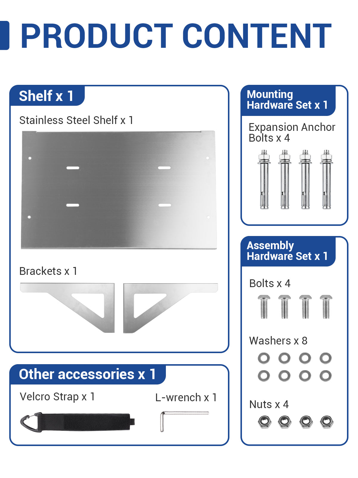 Wall Mount Pressure Washer Shelf 20" x 10" - Stainless Steel Pressure Washer Organizer for Garage & Workshop - Heavy Duty Power Washer Storage Rack - Fits Electric Pressure Washers