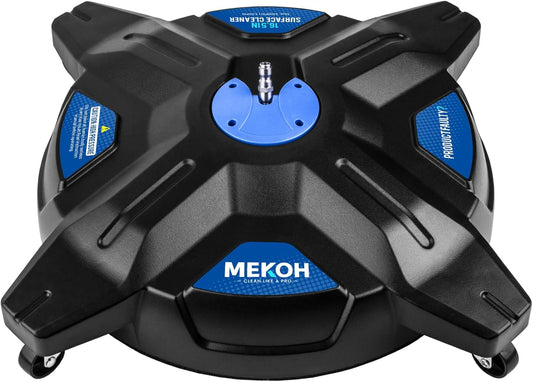 MEKOH 16.5” Pressure Washer Surface Cleaner, Large Lightweight Driveway Pressure Washer Attachment 3600PSI, 4 Caster Wheels, 1/4” Quick Connect, Universal Gas & Electric Power Washer Surface Cleaner
