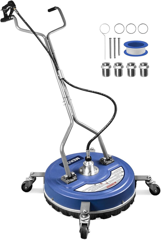 MEKOH 20" Pressure Washer Surface Cleaner with Wheels, 4500 PSI Power Washer Attachment with 2 Spinning Nozzles, 3/8" Quick Connect, Commercial Driveway, Sidewalk, Patio, Deck, Garage Floor Cleaning Accessory