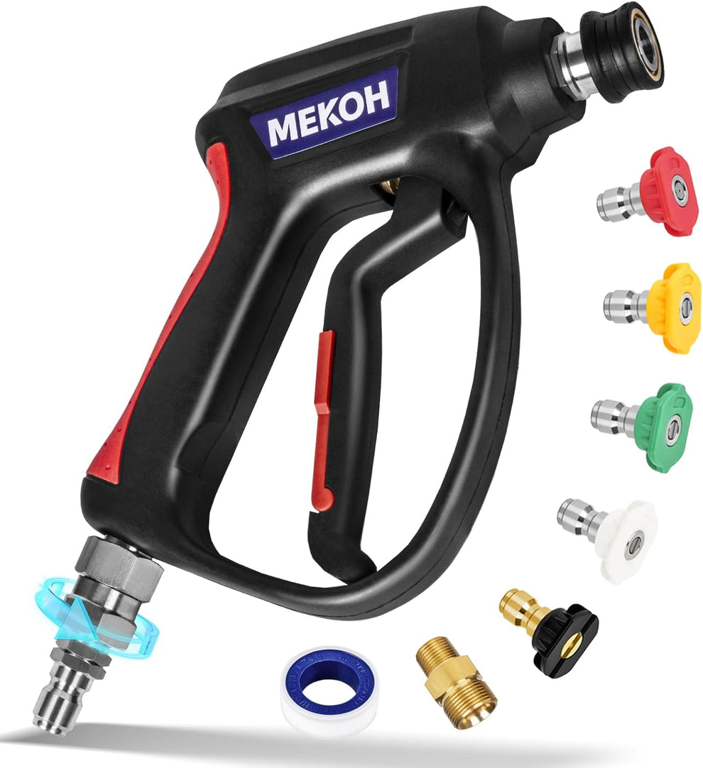 MEKOH Short Pressure Washer Gun with Swivel, 5000 PSI High Power Washe