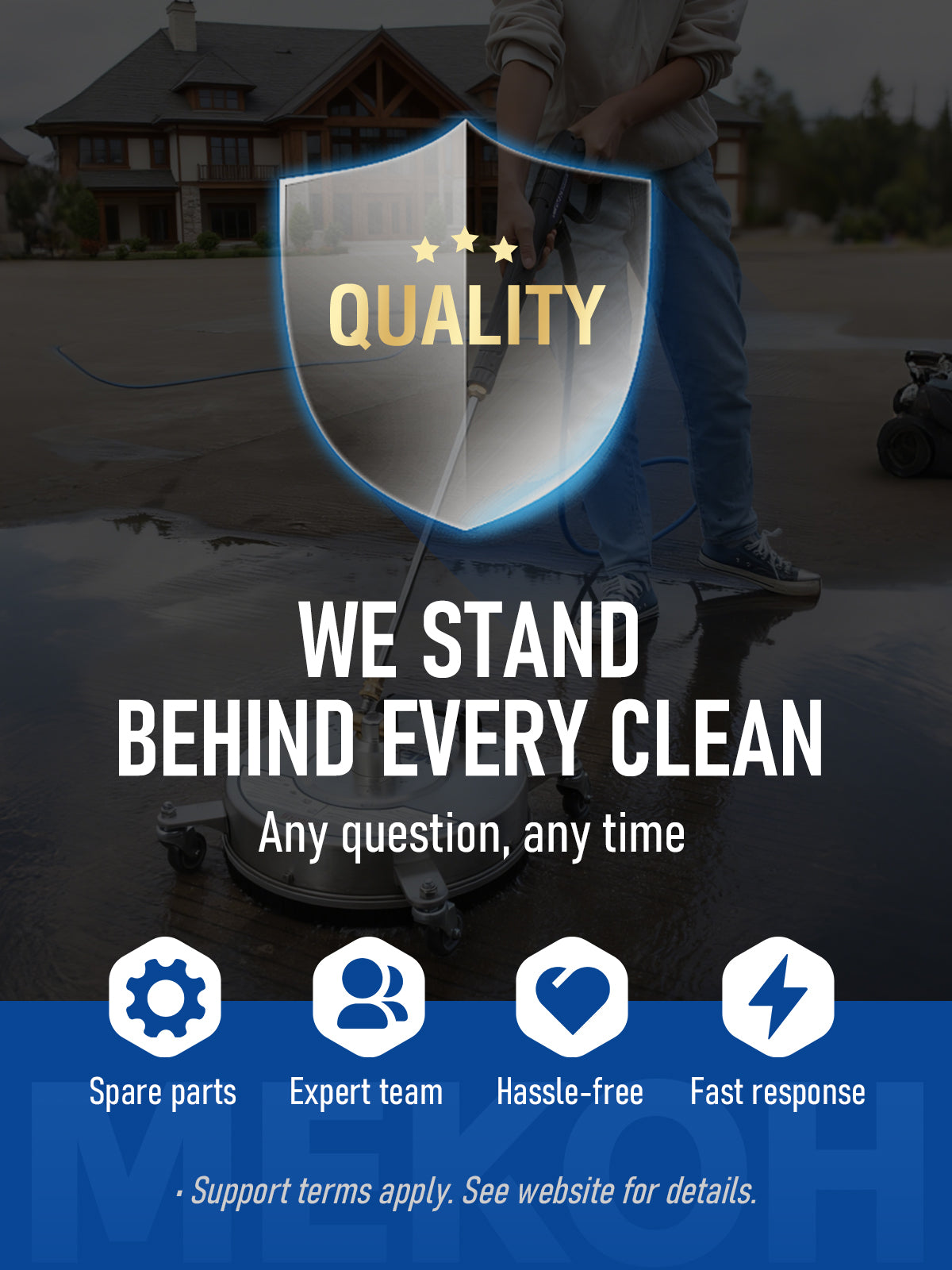 MEKOH Universal Pressure Washer Gun with Stainless Extension, Replacement Power Washer Wand fits Ryobi, Greenworks, Simpson, Dewalt, Featured M22-14 Fitting & 1/4” Quick Connect for Car Wash, 3600 PSI